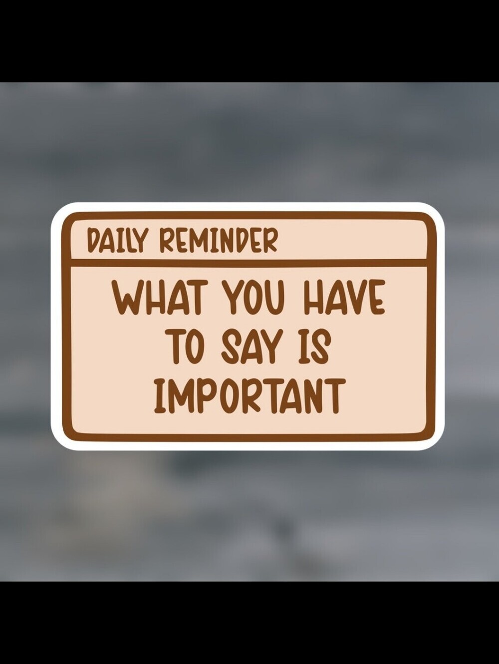 Daily Reminder Sticker - Brown and Cream Typography